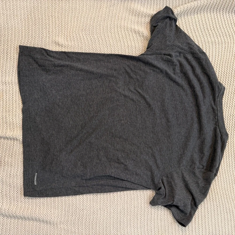 Adidas Mens Aeroready‎ T-Shirt Charcoal Gray Heather Large Short Sleeve